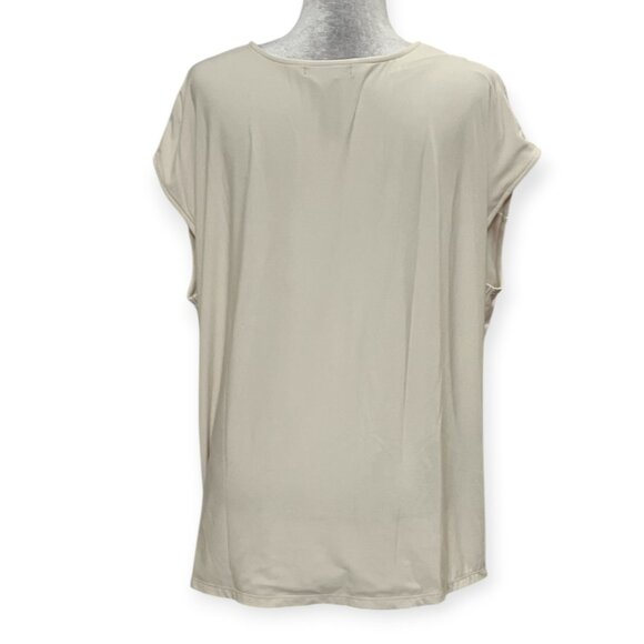 Lauren Ralph Lauren Women’s 2X Ivory Lace Yoke Blouse Top Stretch Plus Size - Picture 2 of 6